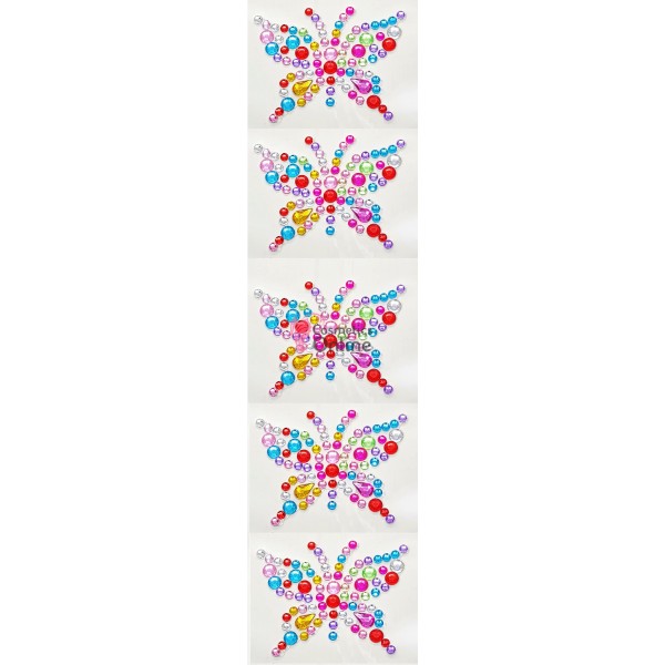 Strasuri din acril pentru make-up, par sau corp cu adeziv SGS024AA Color de 3-8mm cu Cristale color